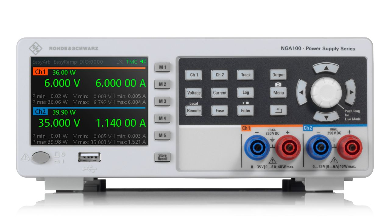 R&S®NGA100 入門級雙範圍電源（35 V / 100 V）