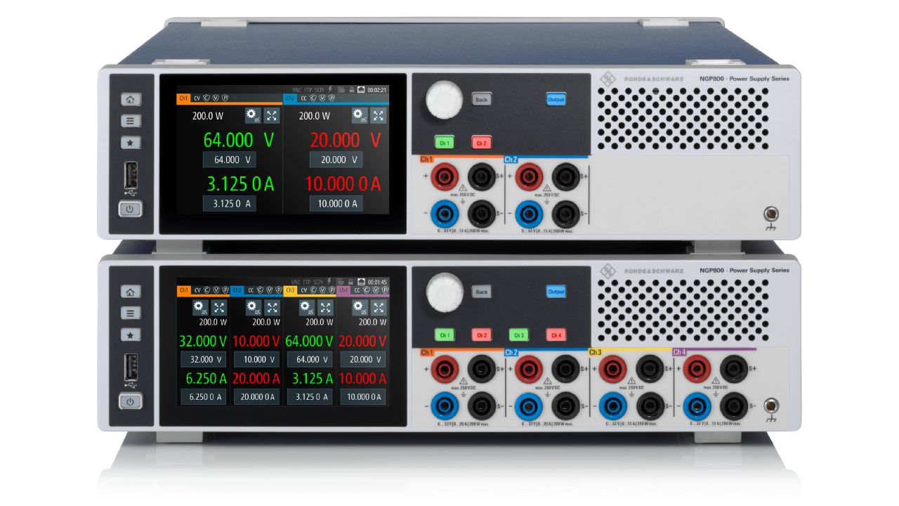 R&S®NGP800 系列 高性能雙/四通道直流電源供應器（400 W / 800 W，含 FlexPower 技術） 角度 4